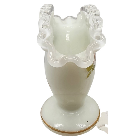 Vintage Fenton 36 Silvercrest Fan Vase Hand Decorated - Picture 4 of 7